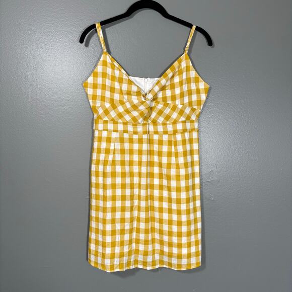 Forever 21 NWT Women's Yellow Gingham Sundress - Size Large - Summer Cottage - Picture 1 of 7